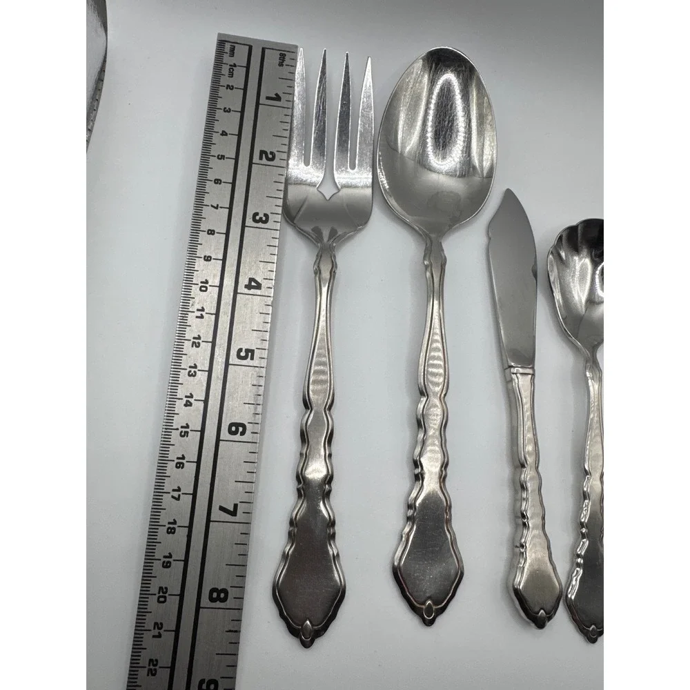Oneida Royal Chippendale Community Stainless 4pc Serving Set Fork Spoon Knife